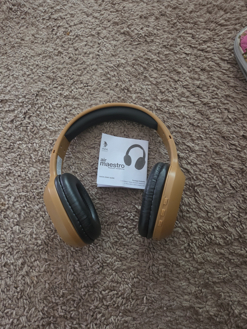 Air Maestro Wireless Headphones in Mustard Yellow